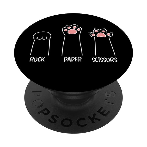 PopSockets Adhesivo PopGrip Rock Paper Tijeras con forma de pata de gato