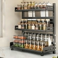 thumbnail image 2 of Wovilon Spice Rack Organizer Carbon Steel Kitchen Rack Organizer Counter Storage Shelf 3-Tier Bathroom Countertop Organizer, 2 of 6