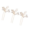 thumbnail image 1 of 3 Pinzas de Pelo de Color Dorado Diamante de Imitación Hojas para Boda Diadema de Novia Sunnimix Crystal Leaves Hair Pin, 1 of 8