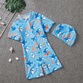 thumbnail image 1 of Traje de baño de verano nuevo para niños, de una pieza, con diseño de dibujos animados, estilo capuchino, para niños medianos y pequeños, 1 of 4