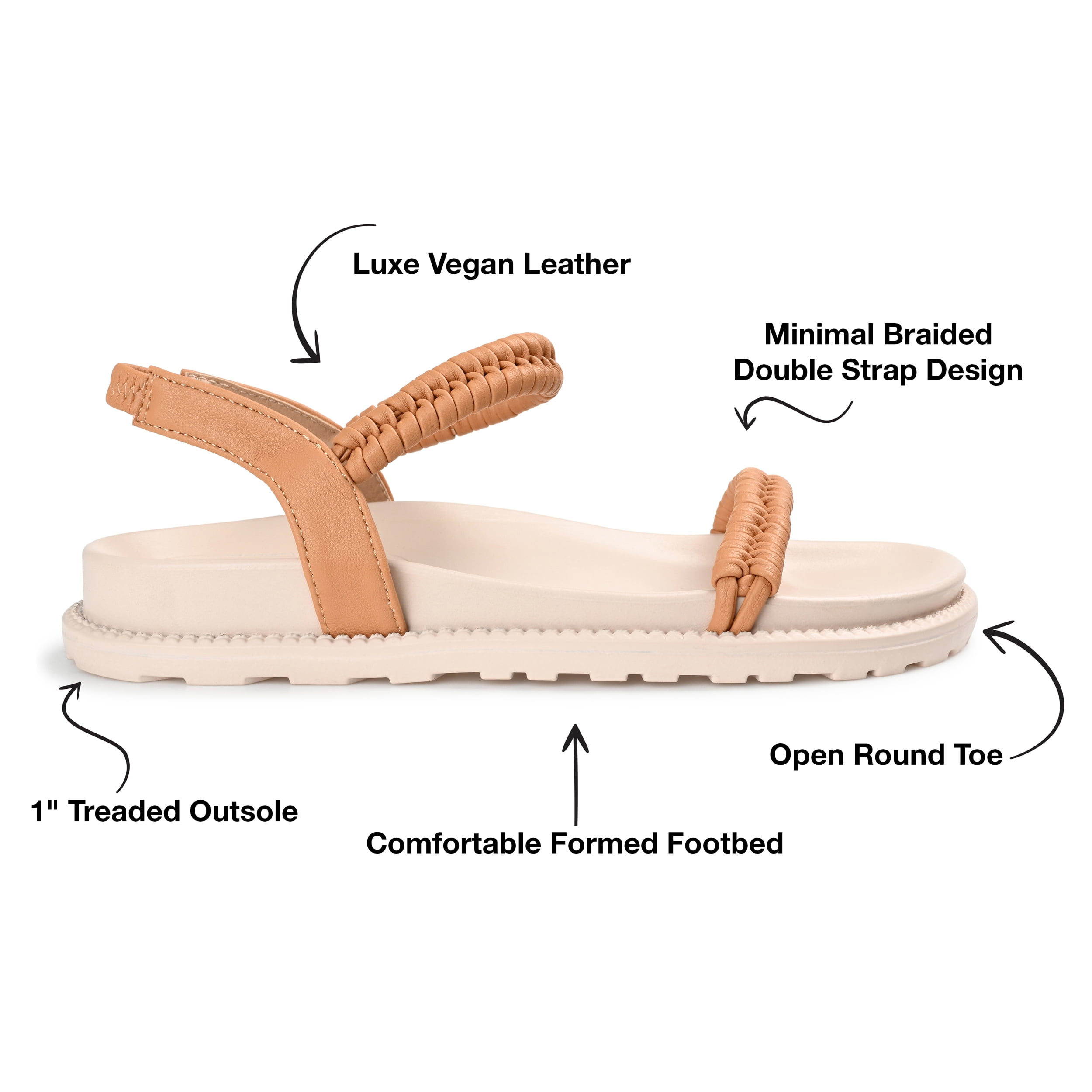 Journee Collection Womens Josee Multi Strap Flat Sandals