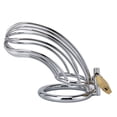 thumbnail image 3 of Dispositivo de castidad masculina de acero inoxidable de 45 mm / 50 mm Anillo para el pene con jaula para pene yeacher Producto vivo, 3 of 7