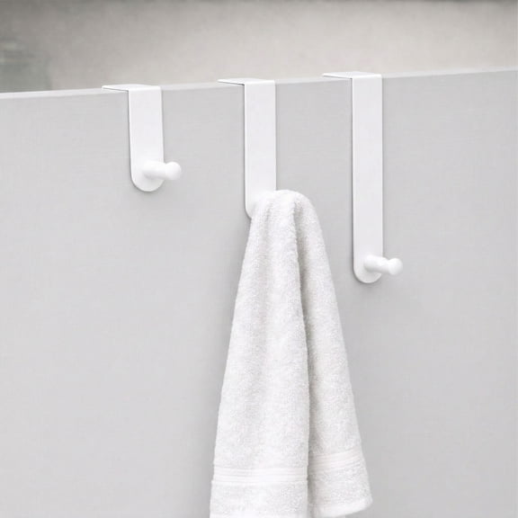 Adjustable White Over The Door Hooks - 3-Piece Door Hanger Set for Clothing and Accessories, Perfect for Home & Office - Includes 1 Large, 1 Medium, 1 Small Door Rack