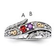 thumbnail image 1 of Sterling Silver & 14k Two-stone and Diamond Mother's Ring Semi-Mount Size 6, 1 of 1