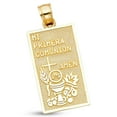 thumbnail image 1 of 14k Yellow Gold 1st Communion Pendant Religious Christian Solid Charm Mi Primera Comunion Polished New 24 mm x 14 mm, 1 of 1