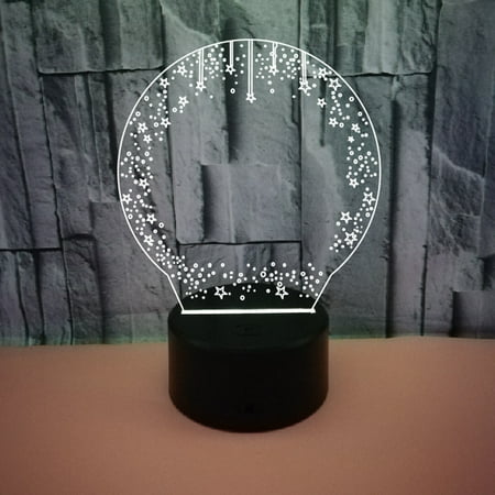 

JUSTUP 3D illusion night light USB powered 7-color LED light suitable for children s gift bedroom decoration