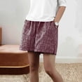 thumbnail image 5 of Kvture Women's Casual Wide Leg Shorts with Pockets Vintage Elastic Waist Striped Pattern Short Pants for Women XXL, 5 of 6
