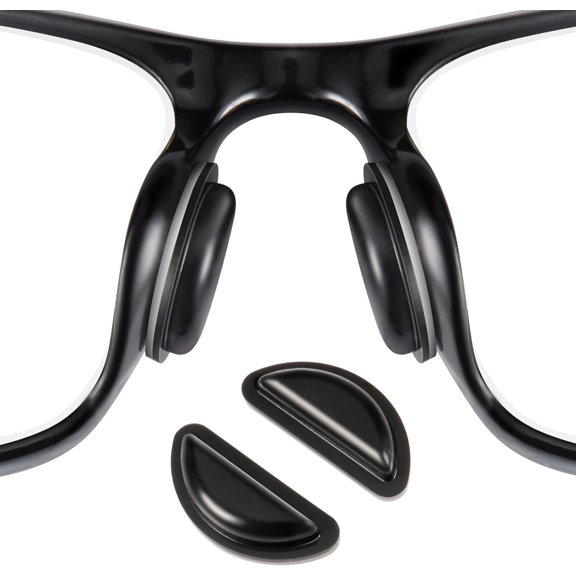 GoXteam 20 Pairs Eyeglass Nose Pads Anti Slip, D-Shape Thickness Adhesive Nose Grips For Glasses, Silicone Nose Pads For Eyeglasses, Sunglasses Reading Glasses, Black
