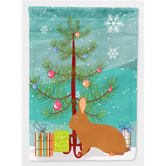 Carolines Treasures BB9336CHF Rex Rabbit Christmas Flag - Canvas House Size