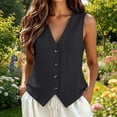 thumbnail image 5 of Women Lightweight Vest Tank Top Summer Slim Fit Sleeveless Lapel Layered No Print Casual Wear, 5 of 6