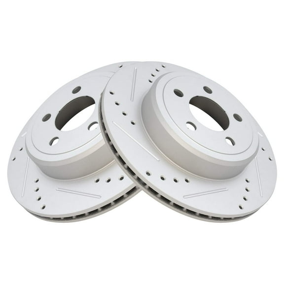 TRQ Rear Brake Rotors Set Premium G-Coated Fits Select 05-2021 300 09-2022dgeallenger 06-2022arger 05-08 Magnum