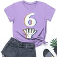 thumbnail image 5 of Piuwrlz 4 Years Toddler Short T Shirt Sleeve Girls Purple T-Shirt Cotton Crew Neck Shirt Top Purple Size 4 Years, 5 of 8