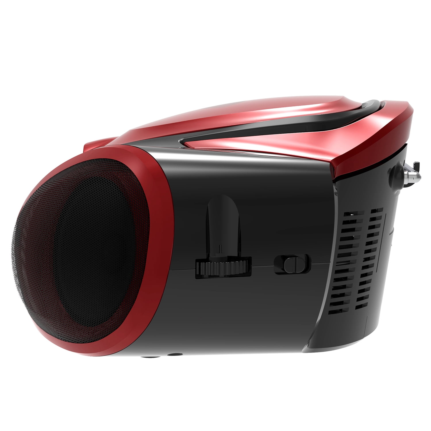 Supersonic 3-Watt-RMS Portable Bluetooth CD Music System with Built-in Speakers, CD Player, AM/FM Radio, and Aux, Dual Power, SC-726BT (Red)