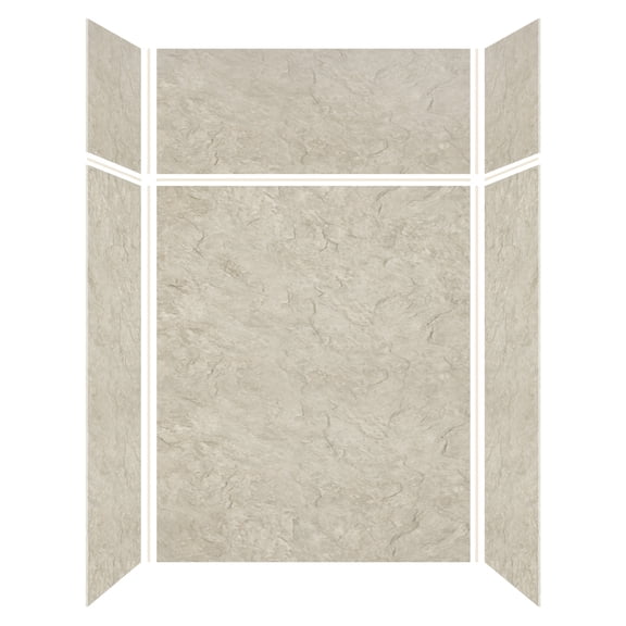 Transolid Expressions 36" X 60" X 96" 6-Piece Tub/Shower Wall Kit with Extension Kit, Sea Fog