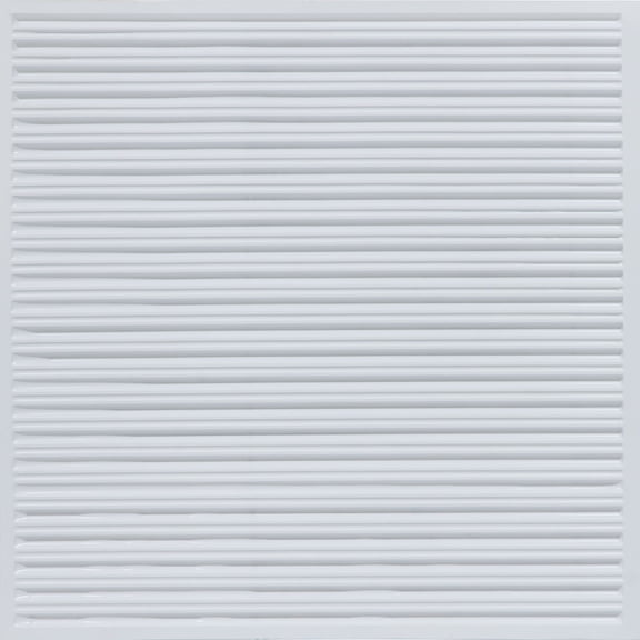 251-Economy Modern Lines 2 ft. x 2 ft. PVC Lay-in Ceiling Tile in White Glossy (40 Sq.ft / Pack) - 10 Pieces