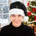 thumbnail image 4 of Plush Jingle Bell Christmas Hat - Festive Family Party Decoration, Soft Comfortable Hat for Adults, Cute Holiday Headwear for Christmas Celebrations, 12.6*17.72in, Black, 4 of 8
