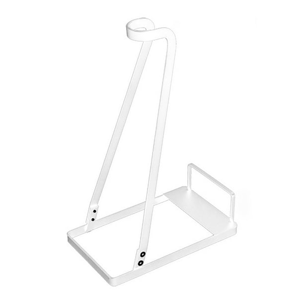 Soporte de vacío inalámbrico Soporte de organizador de almacenamiento de metal Soporte de suspensión universal estable Dispositivo de baño Almacenamiento y organización del hogar Blanco Ounissouiy HA081584-01