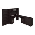 thumbnail image 1 of Bush Furniture Cabot - Desk with 16-cube bookcase - L-shaped - espresso oak, 1 of 7