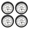 thumbnail image 2 of Almencla 4 Pieces RC Car Tires Wheel Rim and Tires Set Replacements for 1:18 Scale RC Touring Truck Accessory Spare Parts Argent, 2 of 8