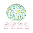 thumbnail image 5 of Kdxio Duck Cartoon Print Shower Cap for Women,Elastic and Reusable,Double Waterproof Layers Bathing Hat, 5 of 6