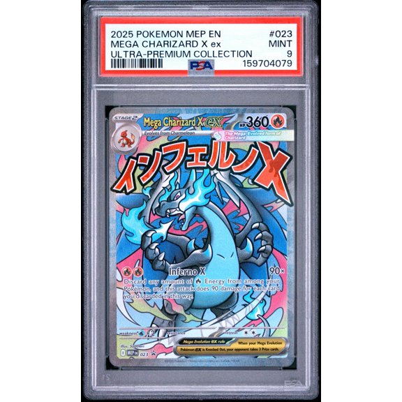 Collectible 2025 Pokemon Mega Evolution Black Star Promo Ultra Premium Collection Mega Charizard X Ex #023 PSA 9