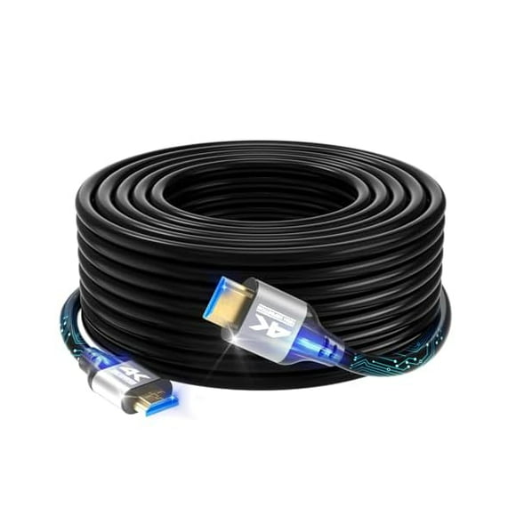 4k HDMI Cable 50 FT,High Speed HDMI 2.0 Cord, Support 4K@60Hz, ARC, HDR, 3D, Ethernet, Compatible with TV, Blu-Ray, PS4/5,Projector, Soundbar, Sky, PC, Laptop