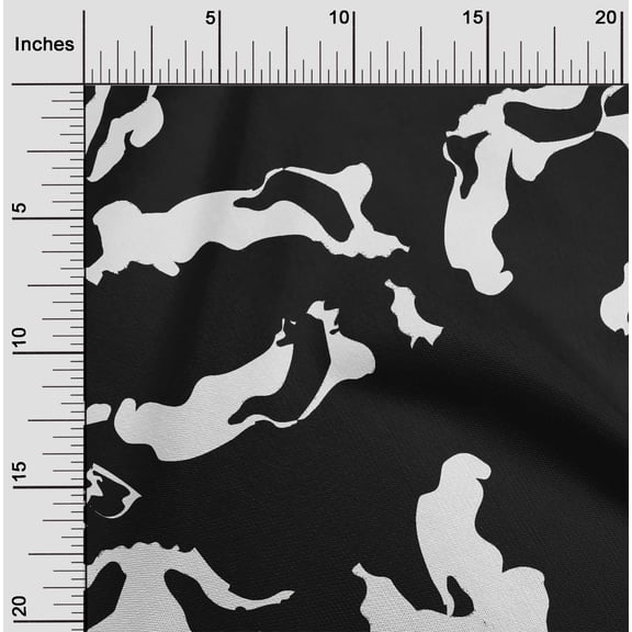 oneOone Cotton Flex Black Fabric Animal Skin Sewing Craft Projects Fabric Prints By Yard 40 Inch Wide-KCI