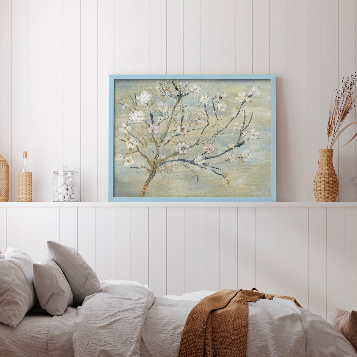 Blossoms & Spring Rain by Susan Jill - Restickable Framed Giclée Print