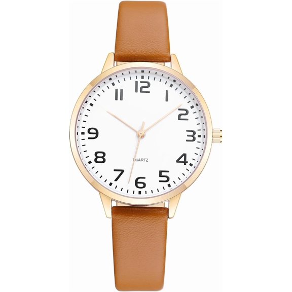 Women Watches Leather Mesh Strap Round Case Analog Fashion Ladies Wrist Watches