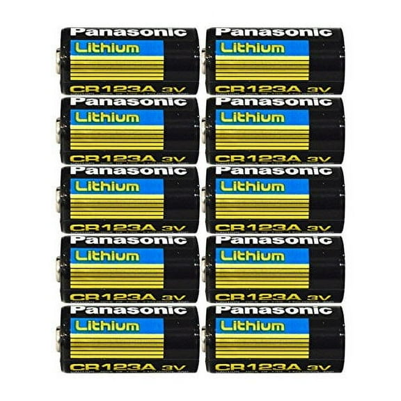 Panasonic CR123A Lithium 3V Photo Lithium Batteries (Pack of 10)