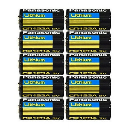 Panasonic CR123A Lithium 3V Photo Lithium Batteries (Pack of 10)