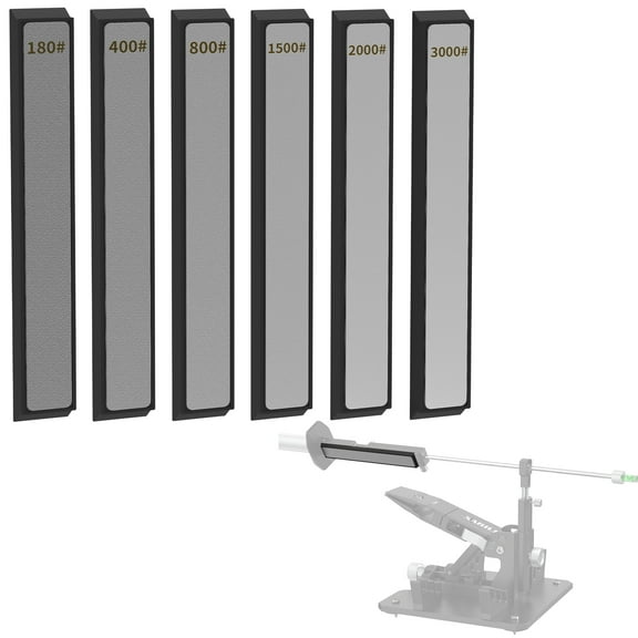 6 PCS Diamond Knife Sharpening Stones Set, Diamond Plates Kit for XARILK type Sharpeners System, 180# 400# 800# 1500# 2000# 3000# Grit