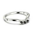 thumbnail image 3 of 0.12ct black diamond moissanite Ring Three Marquise Stones 10k White Gold Wedding Band, 3 of 4