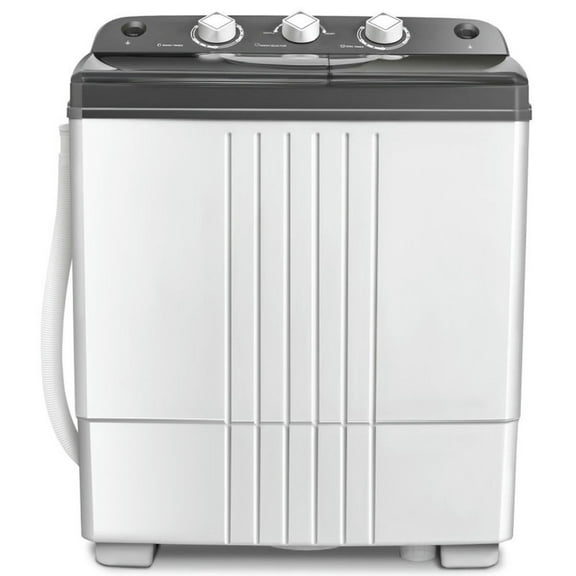 Canddidliike Washing Machine with 260W Washing Power and 140W Spinner Power, 20 lbs Portable Semi-Automatic Twin-tub Washing Machine, Washing Machine for Indoor as Home, Gray