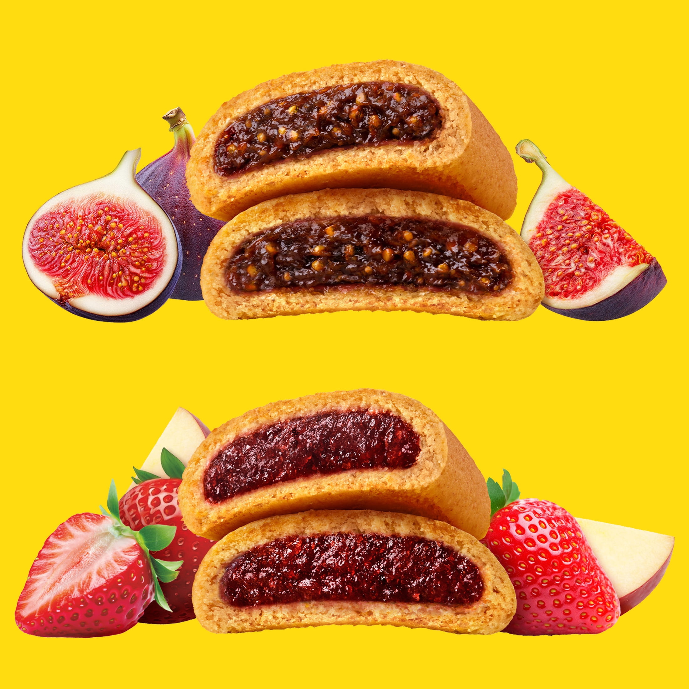 NEWTONS Soft & Fruit Chewy Cookies Variety Pack, (Fig Bars, Strawberry Bars), 4 Packs