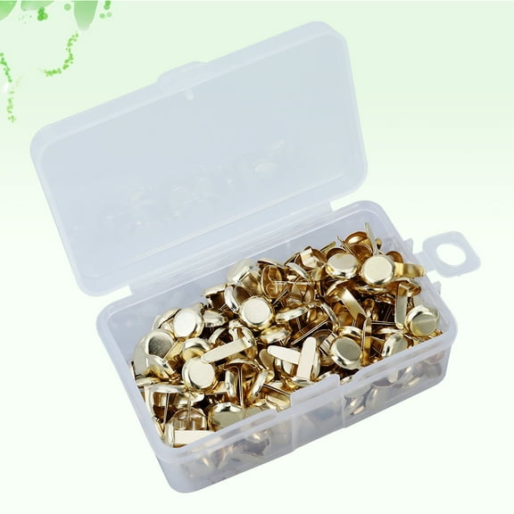 200 Pcs Electroplating Two-leg Nails Decoration Scrapbook Office Golden