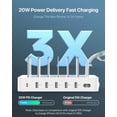 thumbnail image 3 of SooPii 60W 6-Port Charging Station for Multiple Devices, PD 20W USB C Fast Charging for lPhone 14/13/12,6 Short Cables Included, 2 in 1 Holder,for Phones,Tablets and Others,White, 3 of 5
