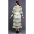 thumbnail image 4 of Bimba Robe Maxi à Volants pour Femmes, Teinture sur Nœuds, Manches Bishop, Col Rond, Taille Smockée - Xxx-Grand, 4 of 5
