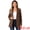 Brown, variant on Women's Faux Suede Lapel Collar One Button Dressy Suit Jacket L Brown