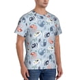thumbnail image 2 of Bixox Men's Cute Chameleons On Blue Printed Short Sleeve Skinny Athletic T-Shirt, 2 of 6