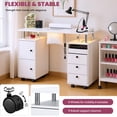 thumbnail image 3 of Advwin Rolling Manicure Table with Dust Collector, LED Lights & Wrist Rest, Beauty Salon Workstation Nail Desk for Nail Tech, Nail Technician Desk for Salon or Home Use, White, 3 of 11