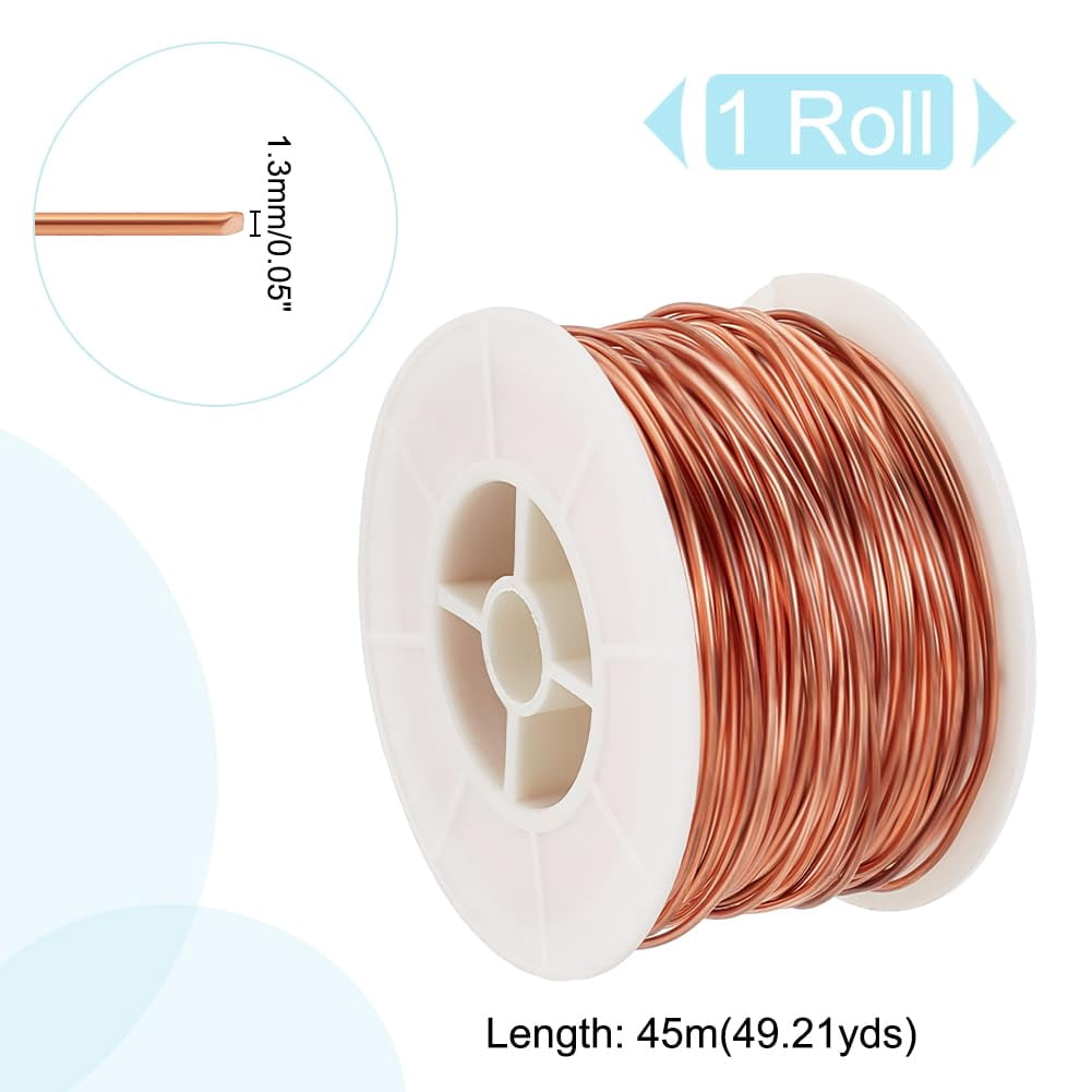 1roll 147 Feet Copper Wire 16 Gauge Copper Wire for Jewelry Making and Crafts 99.9% Pure Copper Jewelry Wire Solid Bare Copper Wire Beading Craft Wire for Gardening Plants(1.3mm Diameter)