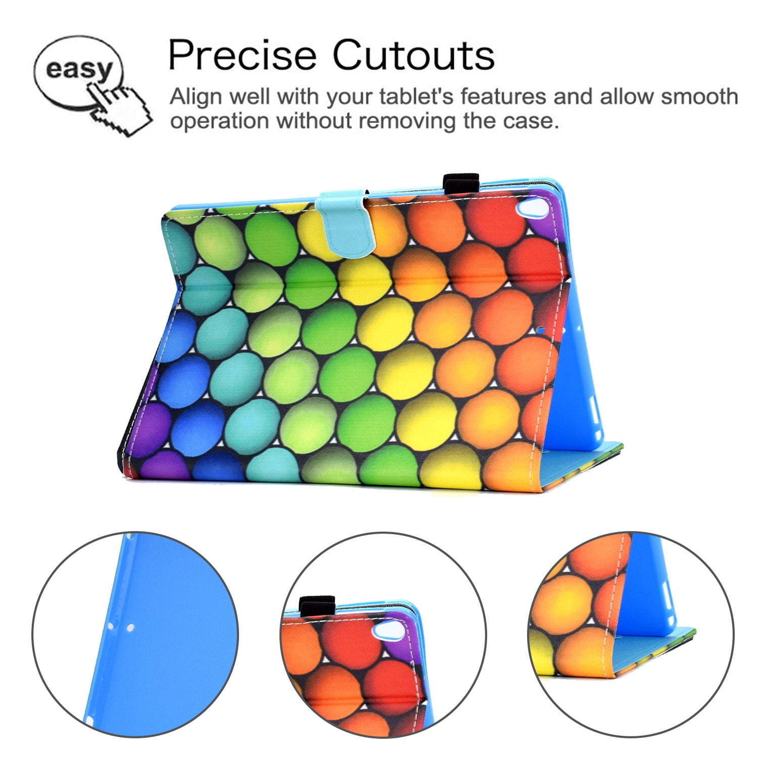 Allytech iPad Air 3 Case 10.5 Inch 2019 iPad Pro 10.5 Case 2017, Slim Folio Kickstand Shell with Pencil Holder Card Pocket Auto Sleep/Wake Cover for Apple iPad 10.5 inch Air 3/iPad Pro 10.5,Balls