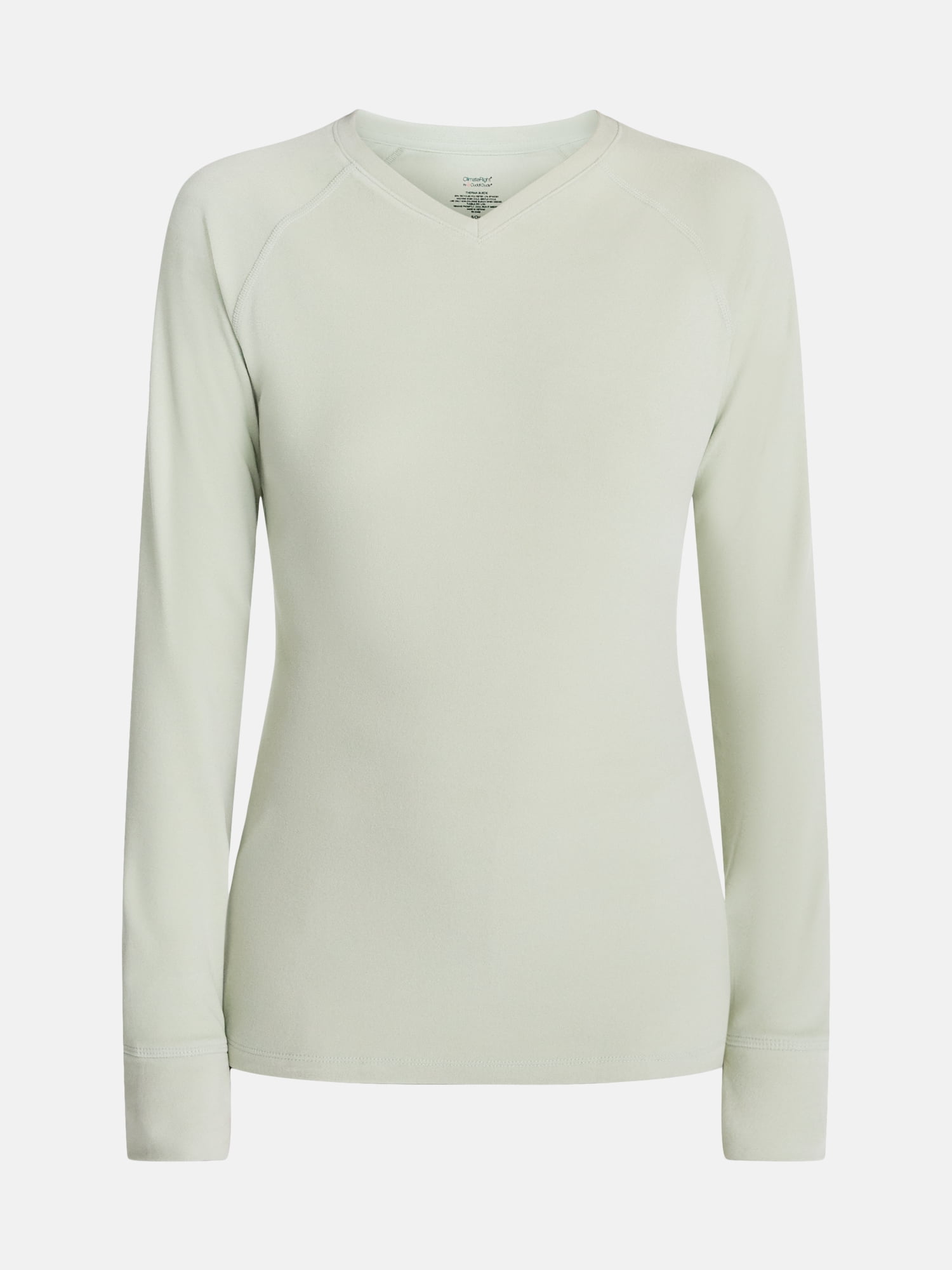 ClimateRight by Cuddl Duds Women’s Warmest Therma Suede Long Sleeve V Neck Thermal Base Layer Top, Sizes XS to 4X