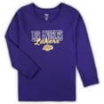 thumbnail image 2 of Women's Concepts Sport Purple/Heather Gray Los Angeles Lakers Plus Size Long Sleeve Top and Shorts Sleep Set, 2 of 3