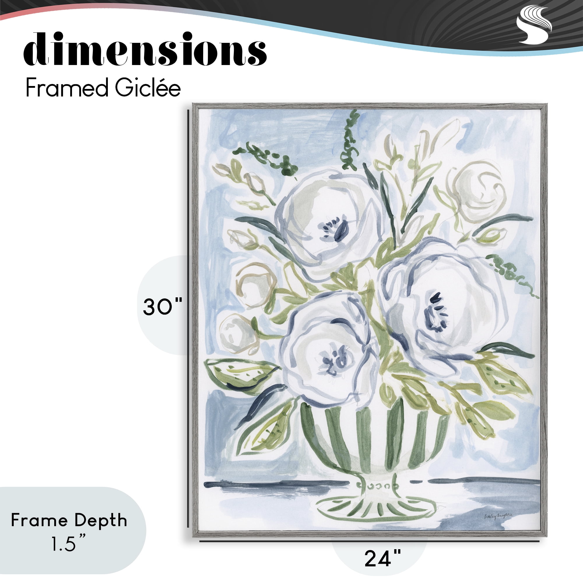 Stupell Industries Fiona Pastel Floral Bouquet Gray Framed Giclee Art, design by Haley Knighten