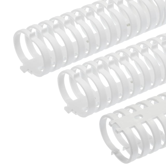 Unique Bargains 3pcs 20' Cable Raceway 40mm Dia Cord Cover Hider Cable Management with Buckle & Scale, White