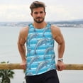 thumbnail image 6 of Logiee Dolphin Print Men's Workout Tank Top,Quick Dry Workout Tank Top,Gym Muscle Tee,Fitness Bodybuilding Sleeveless T Shirt-Large, 6 of 7