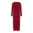 thumbnail image 5 of Drses‌‌ ‌‌‌‌‌‌‌‌‌‌‌‌‌‌‌‌‌‌‌‌‌Women's Long Sleeve Maxi Dress - Loose A-Line Fit & Flare for Lounge, Travel & Casual Wear, 5 of 6