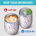 thumbnail image 4 of Floral 12oz Stainless Steel Insulated Wine Tumbler with Lid and Straw – Double Wall Vacuum Mug for Hot & Cold Drinks, 304 Steel Interior, Sweat-Free Design,Thanksgiving,Christmas, Spring,Flower, 4 of 5